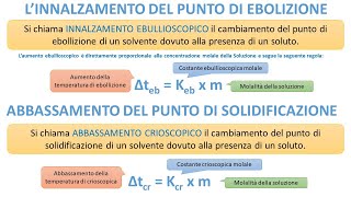 PROPRIETA COLLIGATIVE  punto di ebullioscopico e crioscopico di una soluzione [upl. by Jasun256]