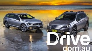 Subaru Outback vs Volkswagen Passat Alltrack  Drivecomau [upl. by Aholah]