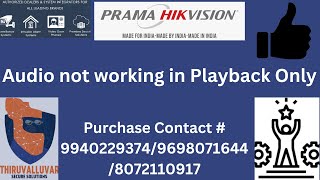 Audio not working in Playback Hikvision [upl. by Arekat]