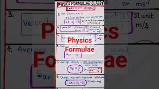 Physics Formulae Class 9th shorts physics cbse viralvideo class9 trending ScienceEdustation [upl. by Aynas]