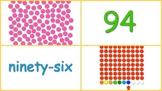 Baby Math Numbers 90100 dots numerals words rows [upl. by Brendan]