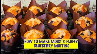 HOW TO MAKE MOIST amp FLUFFY BLUEBERRY MUFFINSEASY RECIPE [upl. by Llerihs]