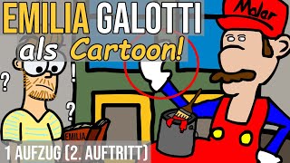 Der Hofmaler Conti Emilia Galotti Lessing als Cartoon 1 Aufzug 2 Auftritt [upl. by Ahsrop5]