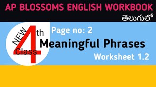 Meaningful Phrases in telugu I AP 4th Class English Blossoms work book [upl. by Jenesia58]