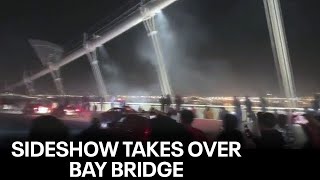 Sideshow complete with fireworks takes over Bay Bridge  KTVU [upl. by Aileve]