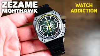 Zezame Chronograph Night Hawk Watch Review [upl. by Moorefield112]