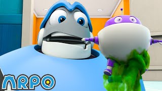 Apros On Potty Duty  ARPO  Educational Kids Videos  Moonbug Kids [upl. by Huxley543]