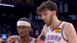 Chet Holmgren amp SGA React to Chets BuzzerBeater OKC Comeback vs Warriors [upl. by Stedt695]