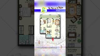 Color Floor Plan 969 SqFt 2BHK Home with Office Suite 203 Sidney apartment floorplan unit [upl. by Ialda270]