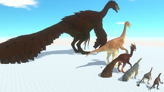 Therizinosaurus TRex of Evolution VS All Dinosaurs War Godzilla Brachiosaurus Animal Revolt Battle [upl. by Meehyrb]