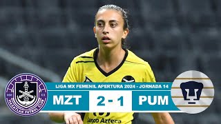 Mazatlan Femenil vs Pumas UNAM 21 Resumen Goles 2024 [upl. by Eznyl]