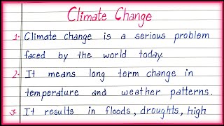 10 Lines on Climate Change in English Essay on Climate Change [upl. by Devina]