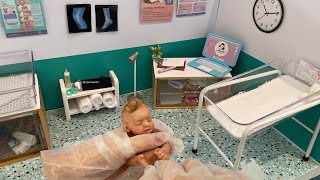 MINI SILICONE BABY  WOMB BIRTH DELIVERY in our MINI REBORN HOSPITAL [upl. by Quintessa]