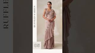 RUFFLED SAREES saree fashion bodystyle womensclothing bodystyle fashionstyling blousedesign [upl. by Hgielime808]