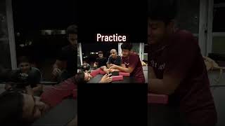 Double hand arm wrestling practice 🫡🔥armgame gym motivation armsport armwrestling [upl. by Nnylsoj]