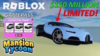 BUGATTI TOURBILLON LIMITED amp LUXURY CAR GAMEPASS NEW UPDATE  ROBLOX MANSION TYCOON [upl. by Giarg]