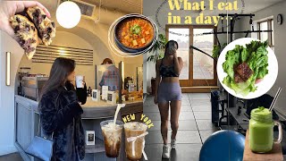 What I eat in a day while living in New York City as a foodie 🥗 🍳🥂🍒  LEVAIN KBBQ SMOOTHIE COFFEE [upl. by Gonzalez]