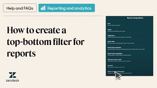 How to create a topbottom filter for reports [upl. by Eshelman]