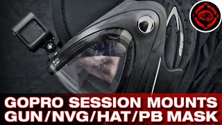 GoPro Session Mounts Rail NVG Helmet Hat Paintball Mask [upl. by Accalia]