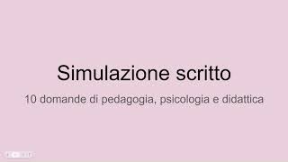 Simulazione prova scritta 24 cfu  Concorso docenti [upl. by Oeniri500]