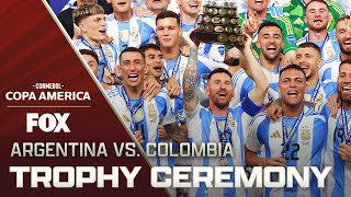 2024 Copa América Final Argentinas trophy ceremony following 10 victory over Colombia [upl. by Bel803]