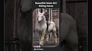 Beautiful asian girl riding horse beautifulgirl asiangirl shorts [upl. by Arries]