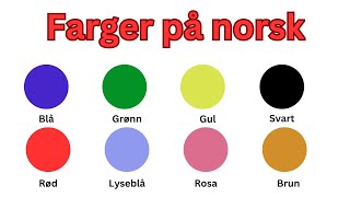 Farger på norsk  Vokabular tekst og bilde [upl. by Neomah772]