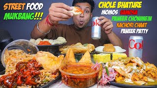 Street Food Alert Chole Bhature Momos Paneer Chowmein with Mushroom Chilly Patty amp Samosa Chat [upl. by Aenitsirhc113]