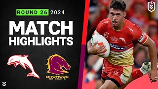 NRL 2024  Dolphins v Broncos  Match Highlights [upl. by Janet]