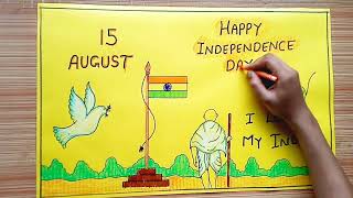 independence day chart making  school project  15 august chart drawing RkeasyDrawings [upl. by Eittol]