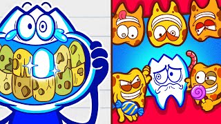 Teeth Crisis What Happened Inside Maxs Mouth  Funny Cartoon [upl. by Berkie785]