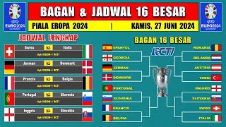 JADWAL LENGKAP 16 BESAR PIALA EROPA 2024  PRANCIS vs BELGIA  RUMANIA vs BELANDA  BAGAN 16 BESAR [upl. by Metsky]