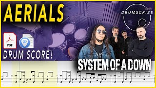 Aerials  System of a Down  DRUM SCORE Sheet Music PlayAlong  DRUMSCRIBE [upl. by Tomlin]