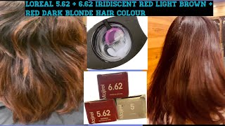 Loreal 662  562 Iridescent Red Light Brown Red Dark Blonde Hair Colour full Practical in Hindi [upl. by Justen174]