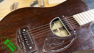 Thinline Acoustic Guitar Made from an Old Piano Pt 2  The Reveal [upl. by Aida775]