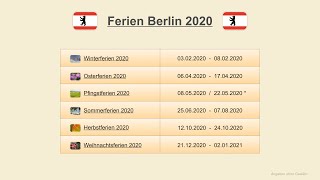 Ferien Berlin 2020 [upl. by Sivlek624]