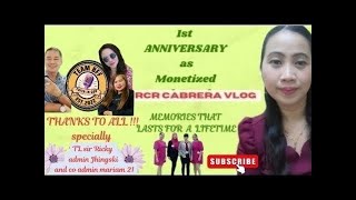 RCR Cabrera1st Anniversary as Monetized ChannelGreat memories and worth keeping [upl. by Eibloc]