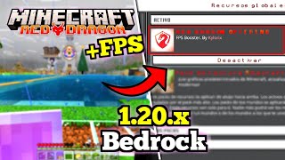 ðŸŸ¢ AUMENTA los FPS de Minecraft PE 120X  Red Dragon OPTIFINE para Minecraft Bedrock 120X [upl. by Gearard]