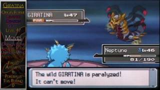 Pokemon Platinum Walkthrough Part 84 Catching Giratina Origin Forme in a Pokeball [upl. by Ahsikrats]