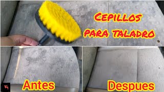 COMO LIMPIAR ASIENTOS DE CARRO CON CEPILLOS PARA TALADRO PRUEBA [upl. by Dwyer]