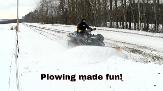 Plowing made fun with the Suzuki King Quad 750 [upl. by Anayia650]