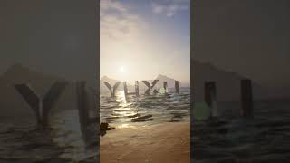 CGI Sea Water amp Beach Simulation Logo  Looping 3D Animation Unreal Engine  Yuxus Store Opening [upl. by Ottilie]