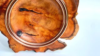 Wood Turning  End grain Yew platter quotHarder than rockquot [upl. by Kiel917]