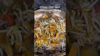 Crispy chilli beef chow mein healthyfood food motivation cooking highprotein eatclean [upl. by Arretnahs]