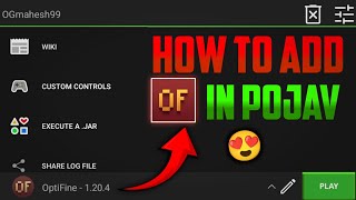 How To Download Optifine In Pojav launcher 🎯  Optifine for Minecraft 1204 [upl. by Htebaile220]