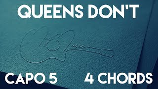 How To Play Queens Dont by RaeLynn  Capo 5 4 Chords Guitar Lesson [upl. by Volny]