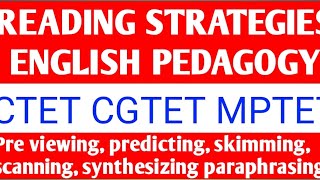 Reading strategies previewing predicting skimming scanning etcenglish pedagogyenglish cgtetctet [upl. by Algar97]