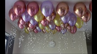 Easiest way to put balloons in the ceiling  without helium [upl. by Terrijo]