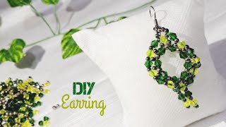 How to make Bicone Bead Earring Fringe earring ideas beadedearrings jewelrymaking fringeearring [upl. by Ahsrat]