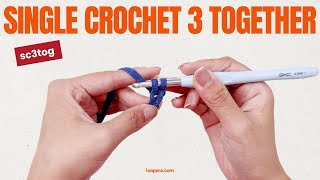 Single Crochet 3 Together sc3tog  Easiest Beginner Tutorial [upl. by Zachary557]